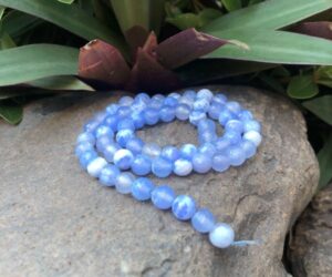 light blue faceted agate gemstone beads 6mm