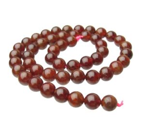 orange garnet 8mm round gemstone beads