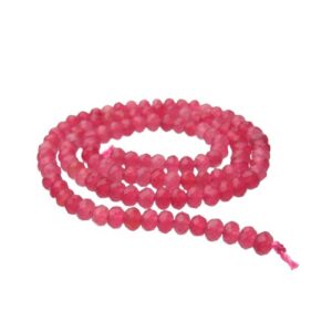 fuchsia jade faceted rondelle beads