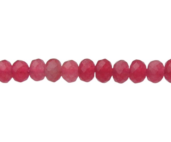 fuchsia jade faceted rondelle beads