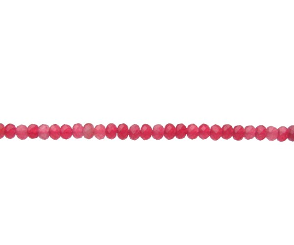 fuchsia jade faceted rondelle beads
