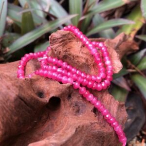 fuchsia jade faceted rondelle beads