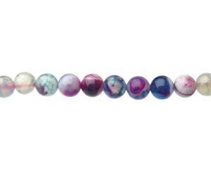 purple and green agate gemstone beads round 8mm