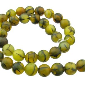 yellow agate gemstone round beads 10mm