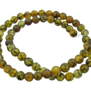 yellow agate dragon vein gemstone round beads