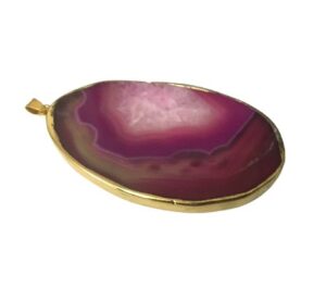 pink agate gemstone pendant