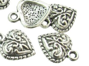 silver celtic heart charms