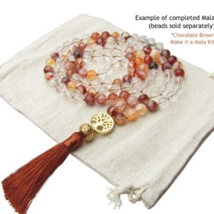 malaonbagchocolatebrown make it a mala kit finished gemstone necklace example