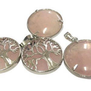 rose quartz tree of life pendant