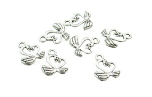 swan charms silver