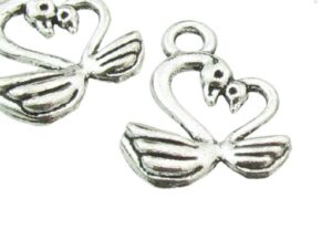 swan charms silver