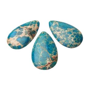 blue impression jasper teardrop gemstone pendants