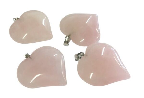 rose quartz heart gemstone pendant