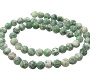 matte tree agate 6mm round beads