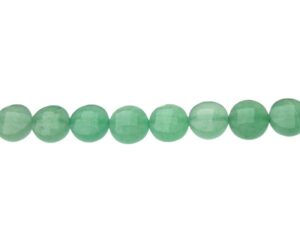 green aventurine faceted coin beads