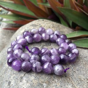 banded amethyst 10mm round gemstone beads