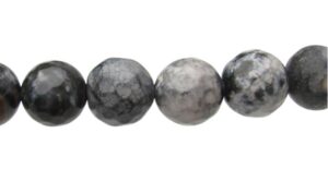 faceted black dragon vein agate gemstone beads 10mm