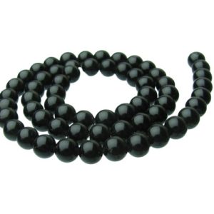 black obsidian 6mm round gemstone beads