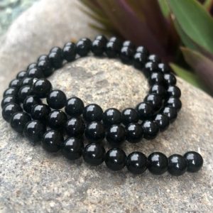 black obsidian 6mm round gemstone beads