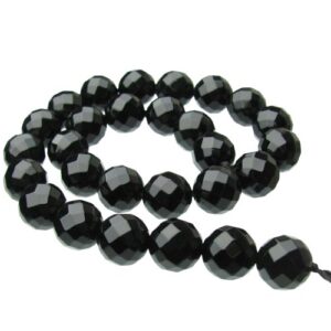 natural black onyx gemstone beads big 14mm round