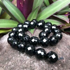 natural black onyx gemstone beads big 14mm round