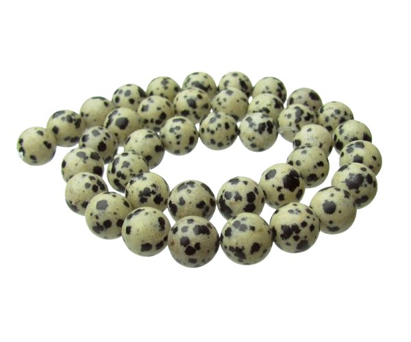 dalmatian jasper 10mm round gemstone beads natural