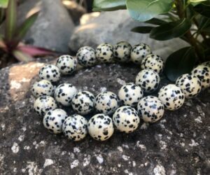 dalmatian jasper 12mm round gemstone beads