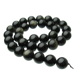 golden obsidian 12mm round natural gemstone beads