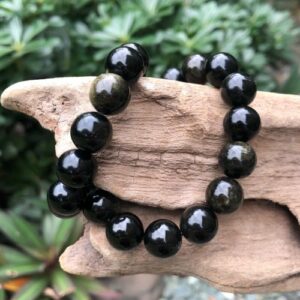 golden obsidian 12mm round natural gemstone beads