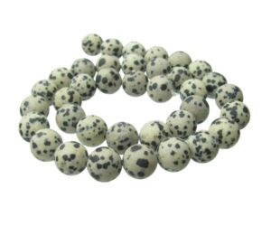matte dalmatian jasper 10mm round beads