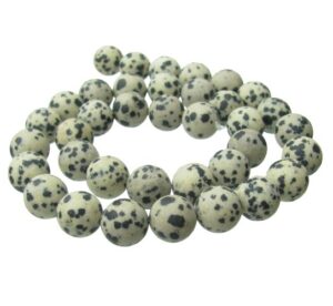 matte dalmatian jasper 10mm round beads