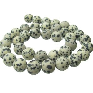 matte dalmatian jasper 10mm round beads