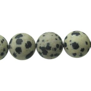 matte dalmatian jasper 10mm round beads