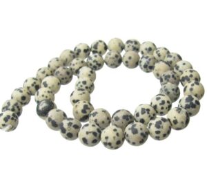 matte dalmatian jasper gemstone round beads 8mm