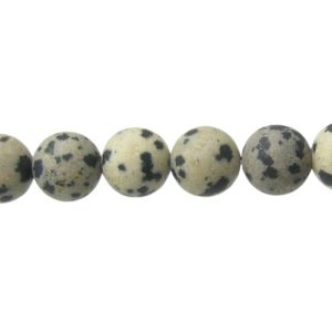 matte dalmatian jasper gemstone round beads 8mm