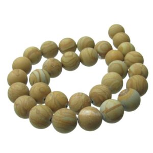 matte wood jasper 12mm beads