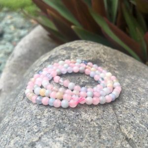 morganite 4mm round gemstone beads