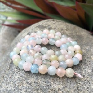 morganite gemstone round beads 6mm