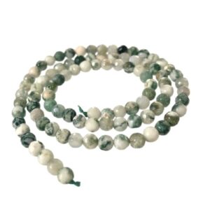 moss agate faceted 4mm round gemstone beads
