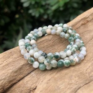 moss agate faceted 4mm round gemstone beads