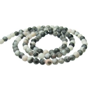 pink zebra jasper 4mm round gemstone beads
