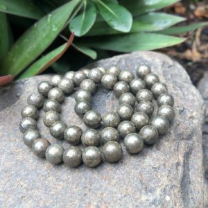 pyrite gemstone round beads 8mm natural crystals