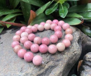 pink rhodonite gemstone round beads 10mm wholesale crystals