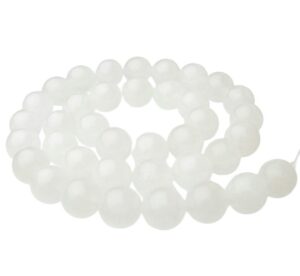 white chalcedony 10mm round gemstone beads