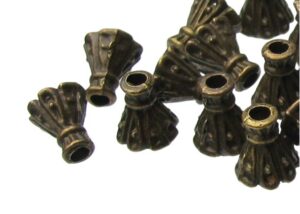 bronze cone bead caps