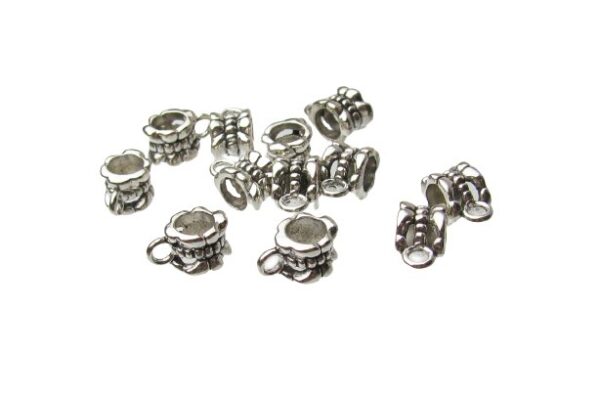 antique silver bail beads with loop