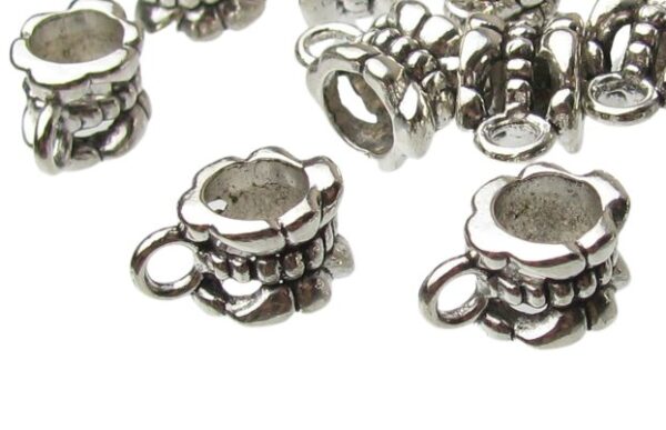 antique silver bail beads with loop