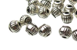 antique silver melon shaped beads