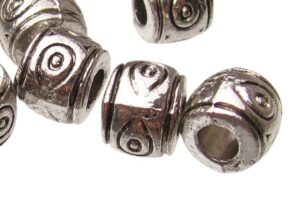 silver drum spacer beads