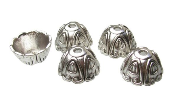 large silver bead caps